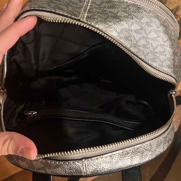 sliver and black Michael Kors purse backpack - Picture 5 of 8